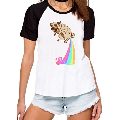 Camiseta Pug Donut Tumblr Rosquinha Fofo Kawaii Camisa Blusa em Promoção na  Americanas