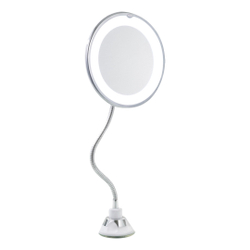 Menor preço em Espelho Redondo Flexível Com Led Ampliação 10x Mimo Style Inox
