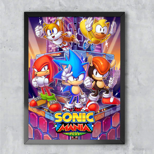 Sonic - Green Hill Zone Poster Emoldurado, Quadro em