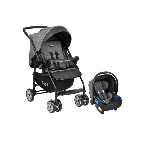 Carrinho de Bebe Burigotto Bebê Conforto Rio K Mesclado Azul