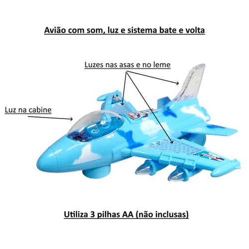 Avião Com Controle Remoto Infantil Brinquedo no Shoptime