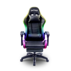 Cadeira Gamer Rgb Pctop Starlight R1006 Couro Sintético Preto Menor preço em Cadeira Gamer Rgb Pctop Starlight R1006 Couro Sintético Preto