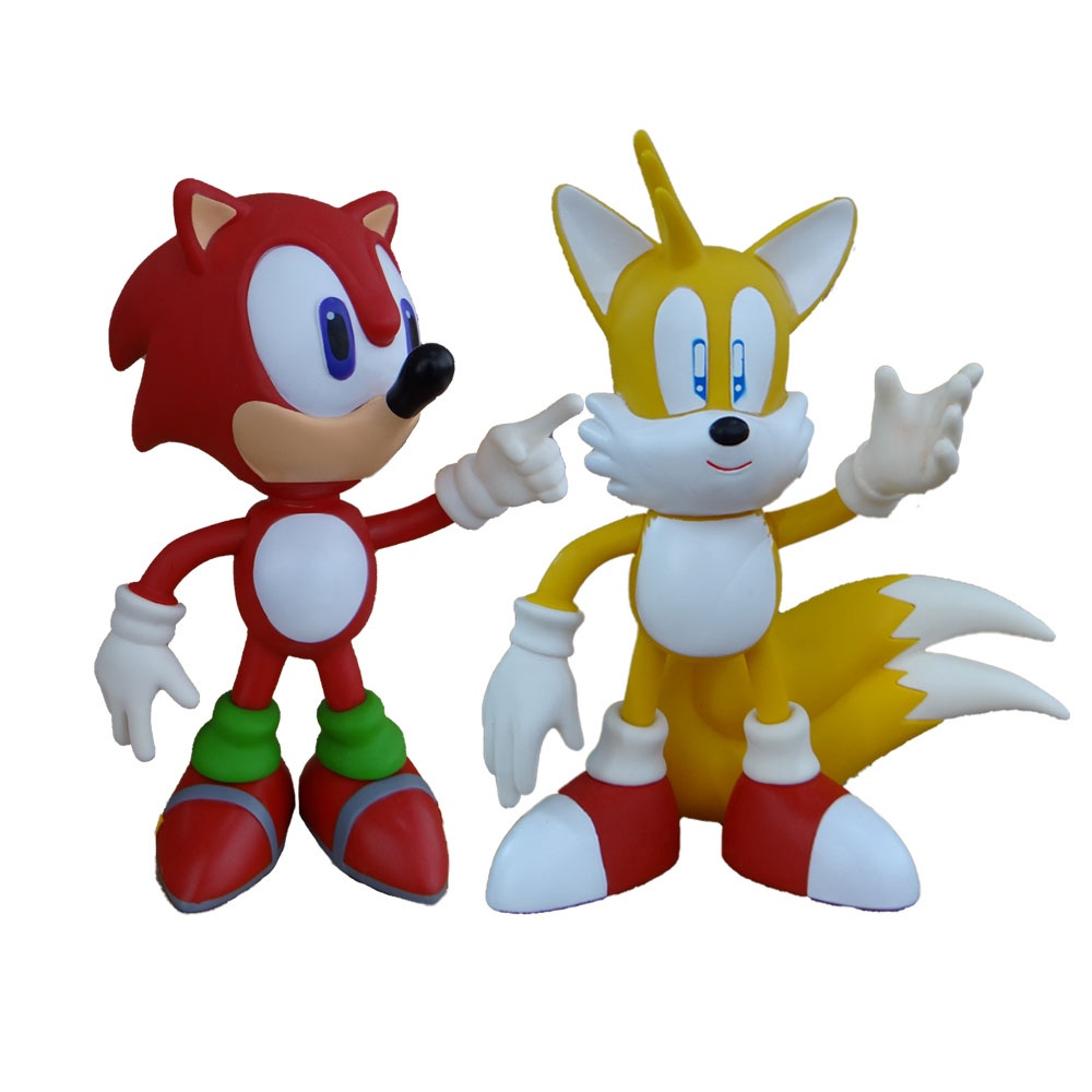 Sonic e Sonic Vermelho Collection - 2 Bonecos Grandes - Super Size