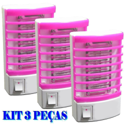 Mata mosquito e pernilongo LED uv kit 3 peças rosa CBRN08612 Menor preço em Mata mosquito e pernilongo LED uv kit 3 peças rosa CBRN08612