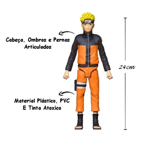 Boneco Articulado Naruto Uzumaki 24 cm - Naruto Shippuden - Elka