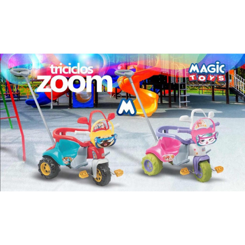 Triciclo Motoca Infantil Zoom C/cesta Magic Toys no Shoptime