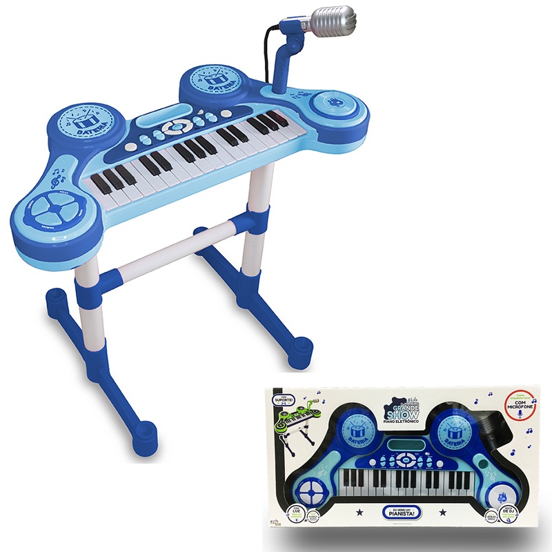 Teclado de piano portátil, teclado de piano infantil, brinquedo de  instrumentos musicais, teclado de piano de música com microfone para  aniversário/natal de 3 anos ou mais(Azul) : : Brinquedos e  Jogos