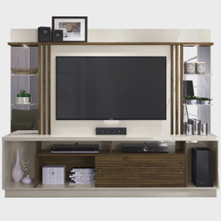 Estante Home Frizz Gold Para TV até 55 Polegadas Off White Savana Madetec Menor preço em Estante Home Frizz Gold Para TV até 55 Polegadas Off White Savana Madetec