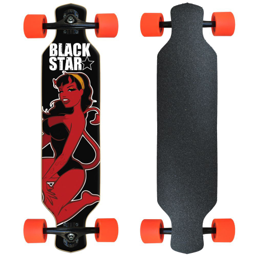 Skate Longboard Completo Black Star - Diaba Em Promoção | Ofertas Na ...