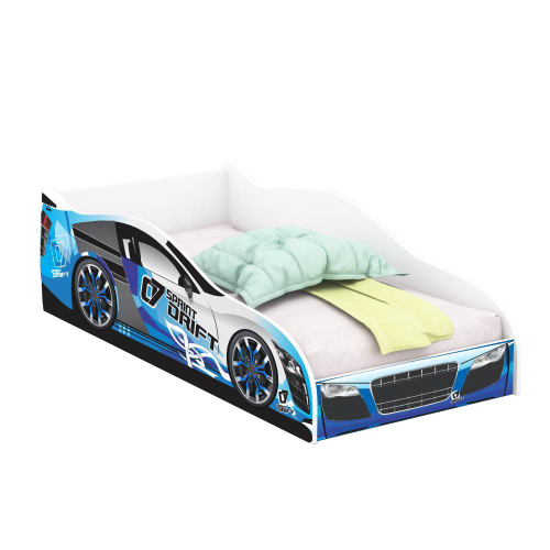 Mini Cama Carro Corrida Infantil Force Azul com Colchão