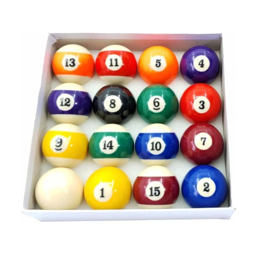 Jogo Bolas De Bilhar Sinuca Numeradas 50Mm Snooker