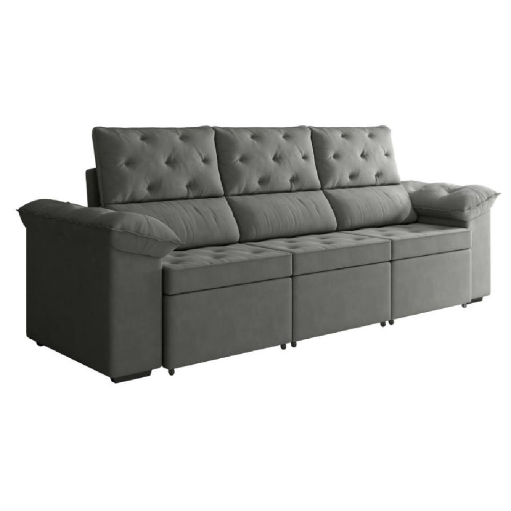 Sofá Retrátil 3 Lugares Suede 2,10m - York