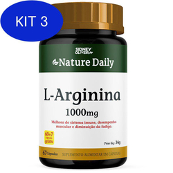 Kit 3 L-Arginina 1000Mg Nature Daily 60 Cáps + 7 Sidney Oliveira é boa?