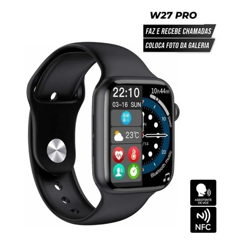 Relógio Inteligente SmartWatch W34 S Preto Troca Pulseira Android iOS  Ligações Monitor Cardíaco em Promoção na Americanas