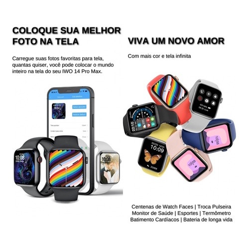 Relogio Smartwatch Para Samsung Xaomi iPhone Inteligente Nfc Preto no  Brasil No Brasil A Pronta entrega em Promoção na Americanas