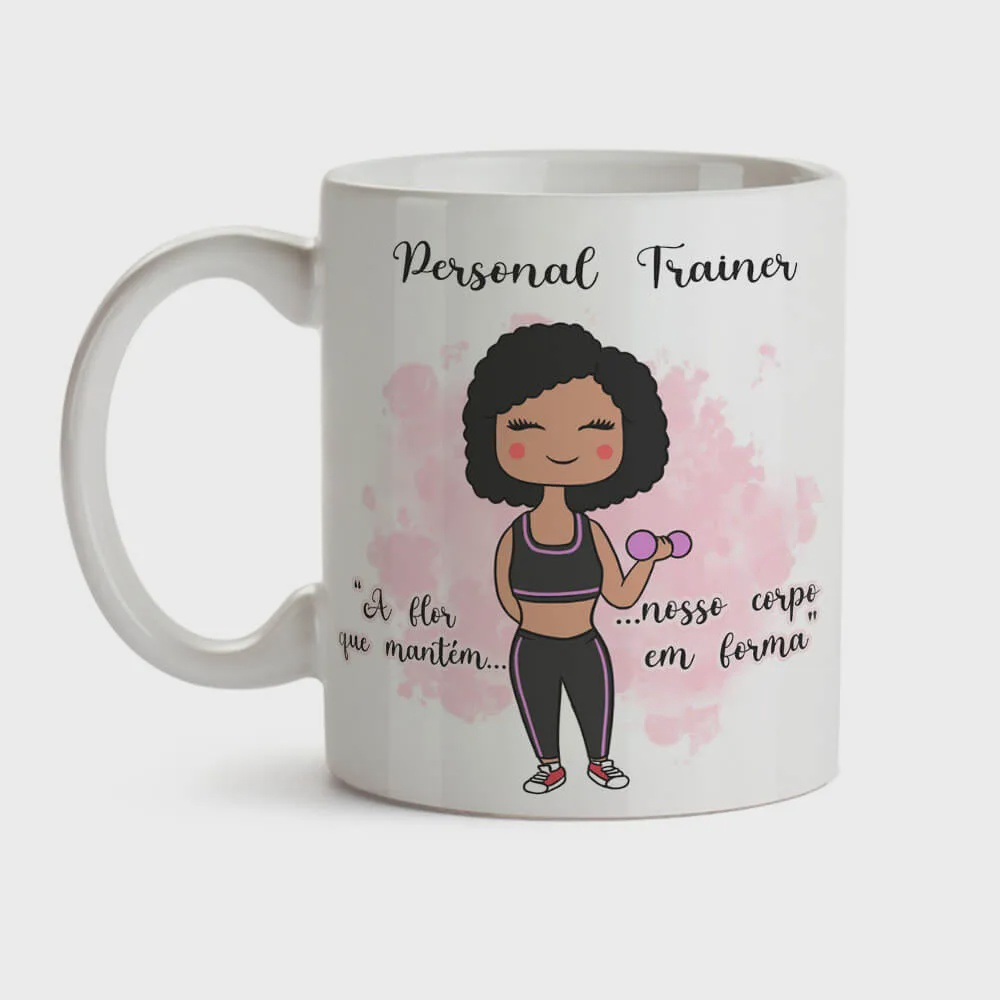 CANECA DE CERÂMICA PERSONALIZADA - PERSONAL TRAINER - FLORK