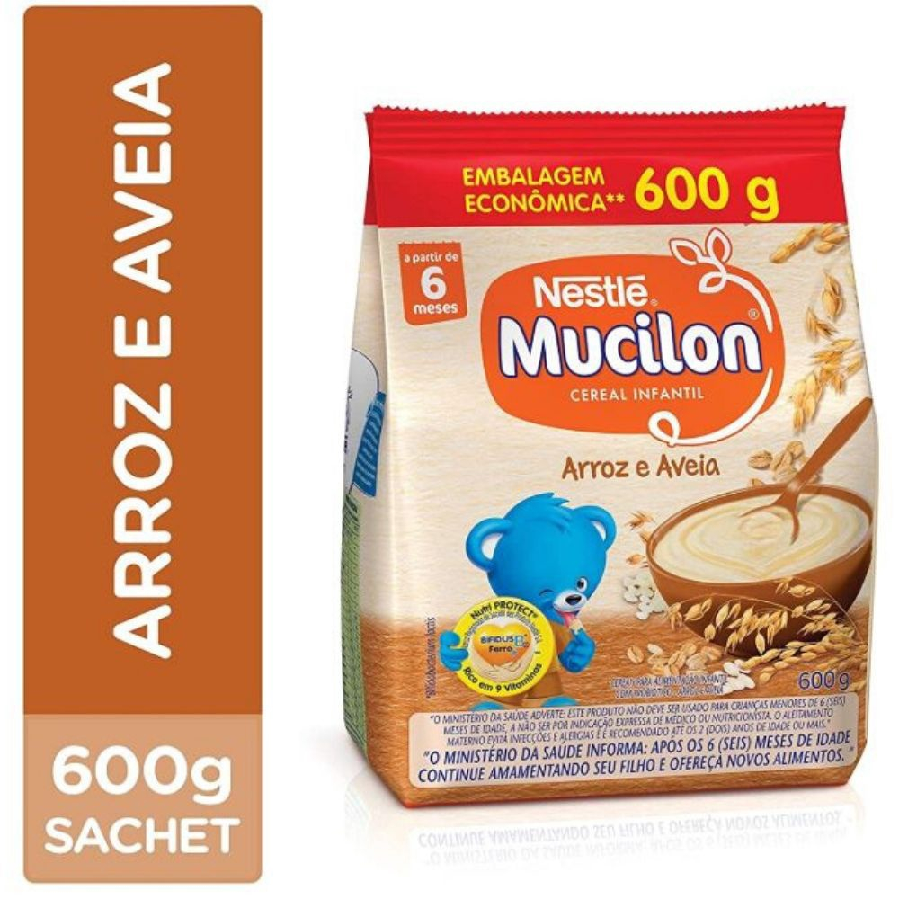 Mucilon Nestle Arroz Cereal Aveia Infantil Multicereais Mingau Sachê