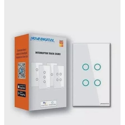 Interruptor Zigbee 4 Botões Touch Screen Tuya Google Alexa Menor preço em Interruptor Zigbee 4 Botões Touch Screen Tuya Google Alexa