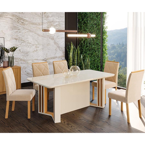 Conjunto Mesa de Jantar 1,80m com 6 cadeiras - EFRATA I