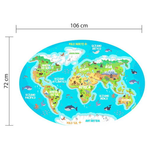 Adesivo Mapa Mundi Infantil M10 – Quartinho Decorado