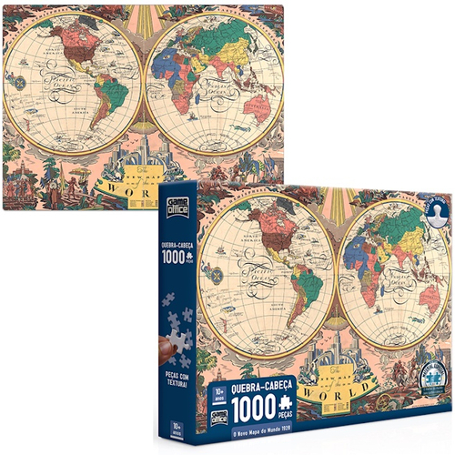 O Novo Mapa do Mundo: 1928 - Quebra-cabeça - 1000 peças - Toyster  Brinquedos