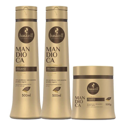 Menor preço em Haskell Mandioca Kit Shampoo Condicionador E Máscara 500Ml