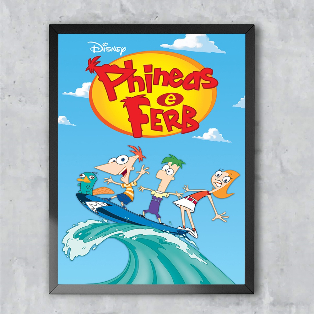 Quadro Decorativo Emoldurado Phineas E Ferb Serie Animada Desenho Emoldurado X Cm No Shoptime