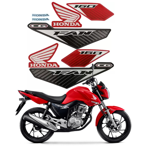 Adesivos Moto Honda Cg Fan 160 2018 2019 2020 Faixa Vermelho