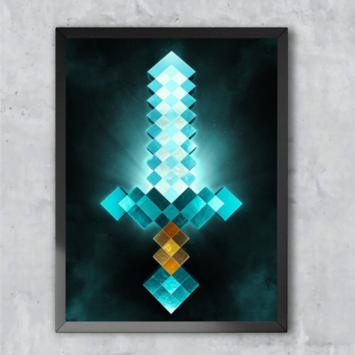 Quadro decorativo A4 Mobs Do Minecraft Cartoons