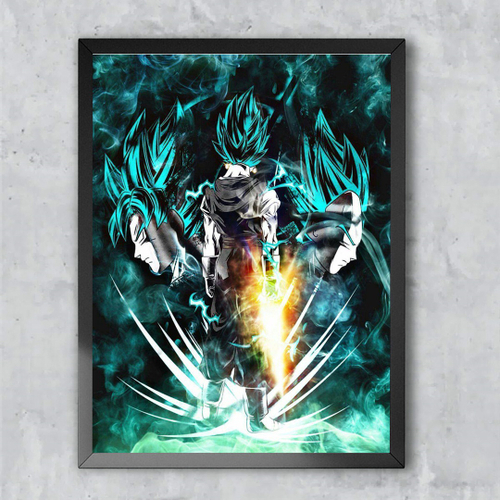 Quadro decorativo Emoldurado Goku Instinto Superior Dragão Arte para sala  quarto no Shoptime