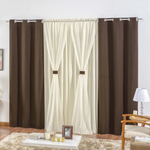 Cortina para Sala ou Quarto 3.00m x 2.50 Rustica Voial - Tabaco