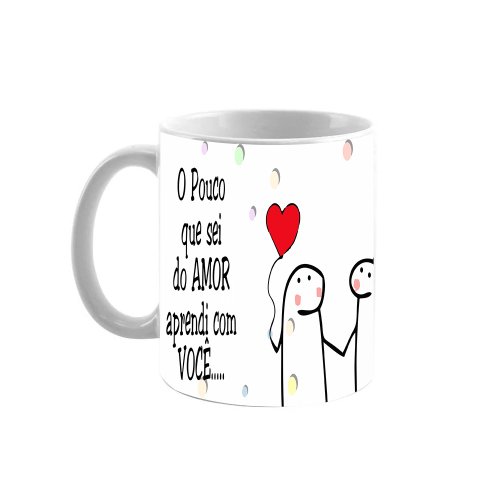 Caneca Com Caixinha Flork Amo Tu meme palito Xicara 325ml divertida para  namorado ou namorada