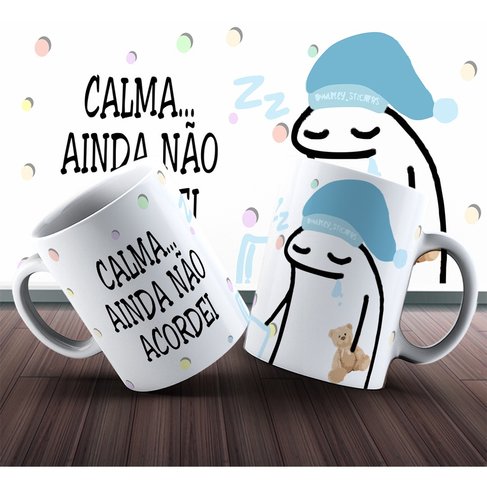 Caneca Com Café Sem Café, Meme Flork Boneco Palito de Porcelana -  egvpersonalizados - Caneca - Magazine Luiza