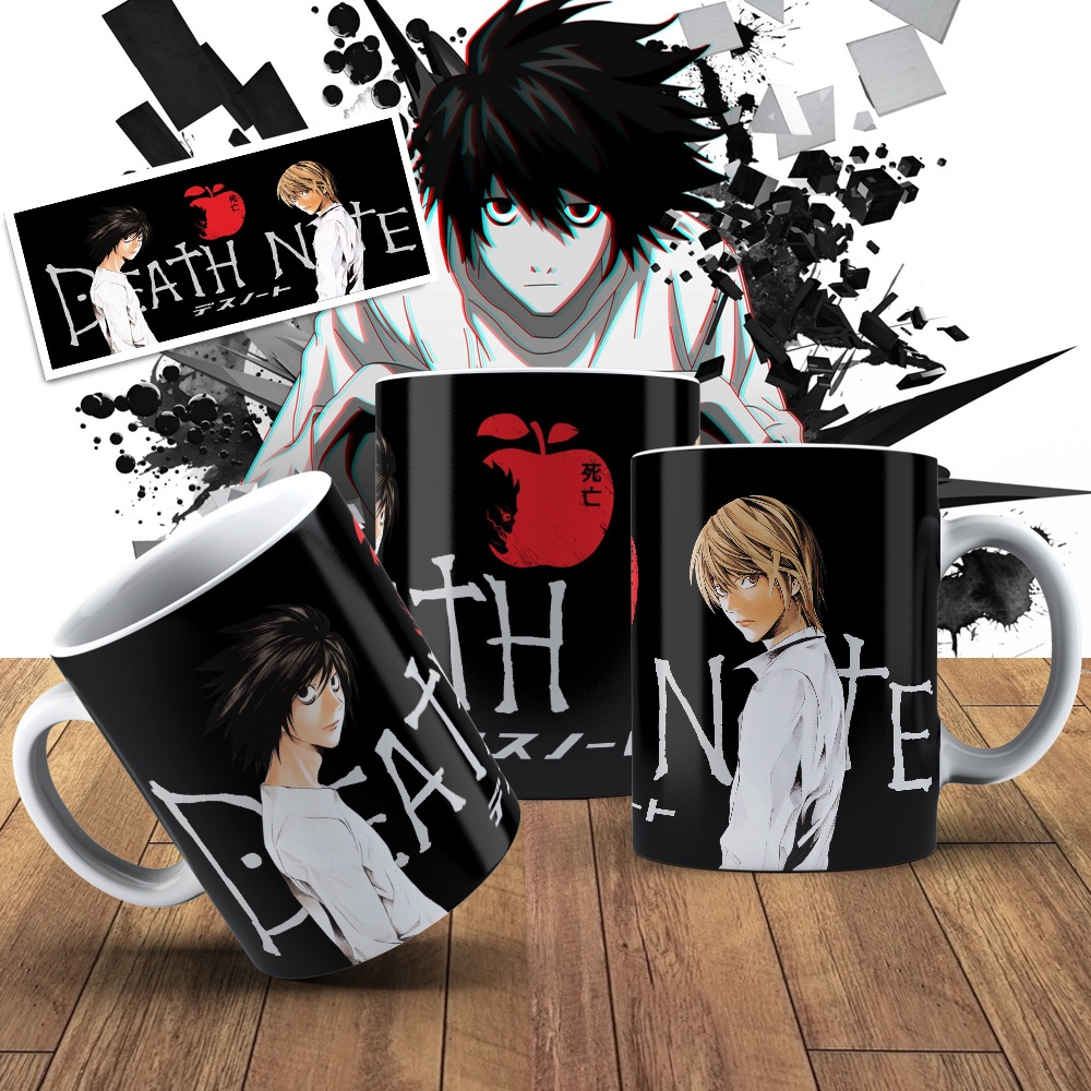 Caneca Death Note Personagens Toda Preta