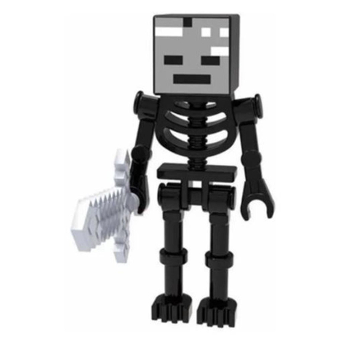 Boneco Minifigure Blocos De Montar Minecraft Skin Black - Mega