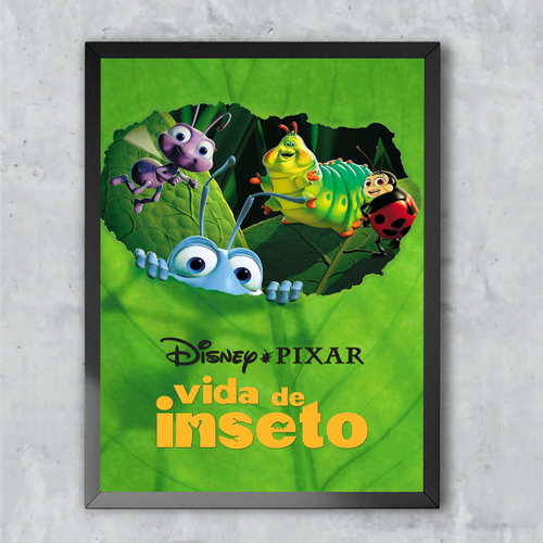 Quadro Decorativo Poster Vida De Inseto Filme desenho disney Emoldurado  30x42cm