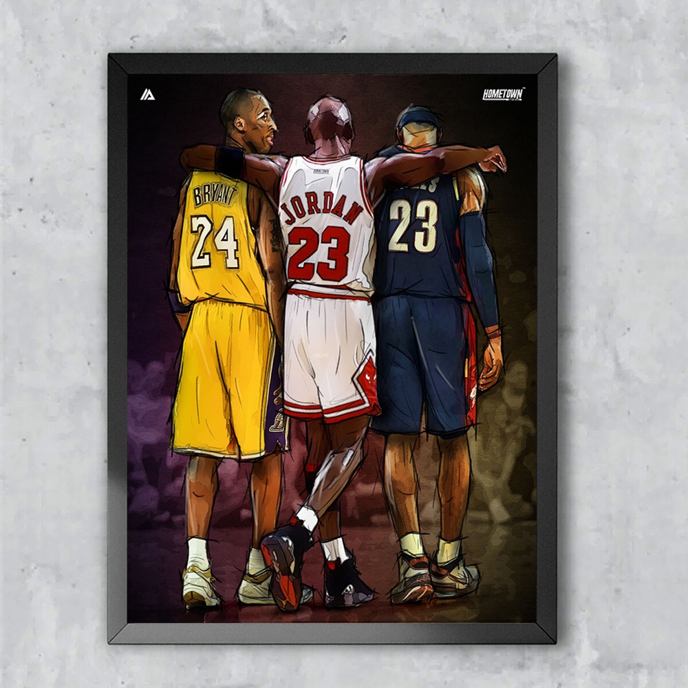 Quadro Decorativo Poster Michael Jordan Lebron James Kobe Bryant Emoldurado 30x42cm em Promocao na Americanas