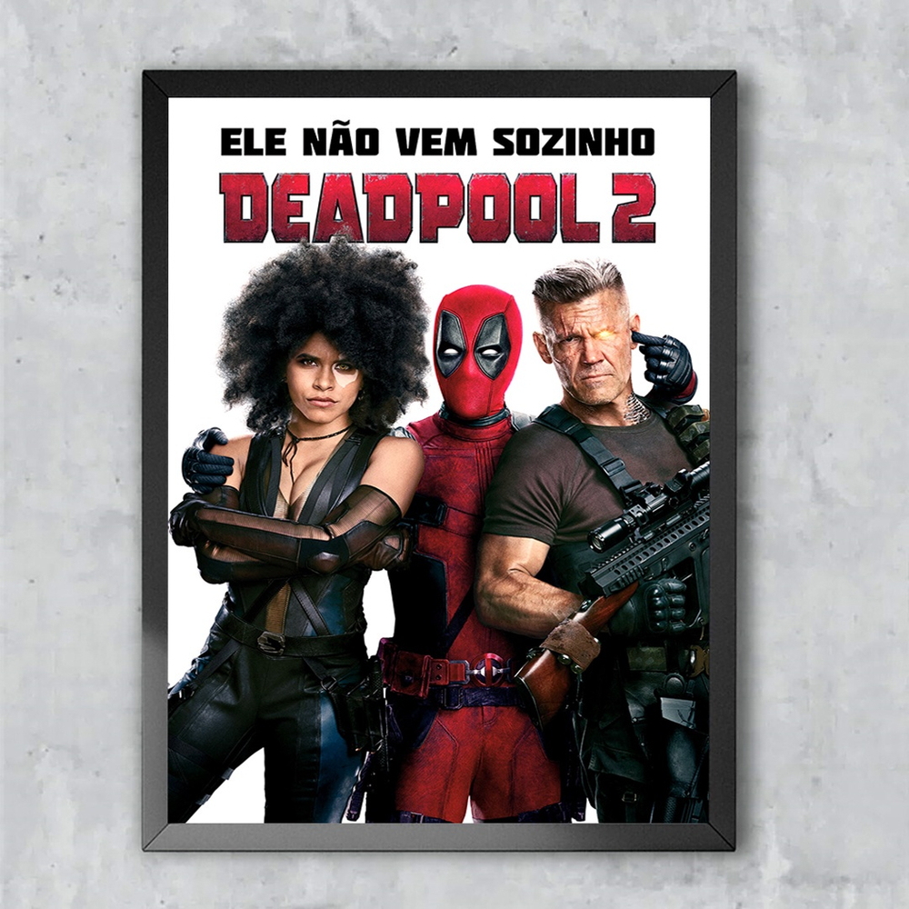 Quadros decorativos cartaz filme Super Herói Deadpool em Promoção