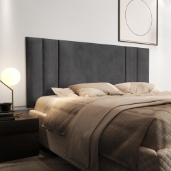 Cabeceira Para Cama Casal Queen Luana 1,60 Estofada Suede - Cinza - rpm Móveis Menor preço em Cabeceira Para Cama Casal Queen Luana 1,60 Estofada Suede - Cinza - rpm Móveis