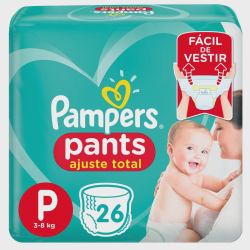 Kit com 5 Fraldas Pampers Pants Ajuste Total P 26 unidades Menor preço em Kit com 5 Fraldas Pampers Pants Ajuste Total P 26 unidades