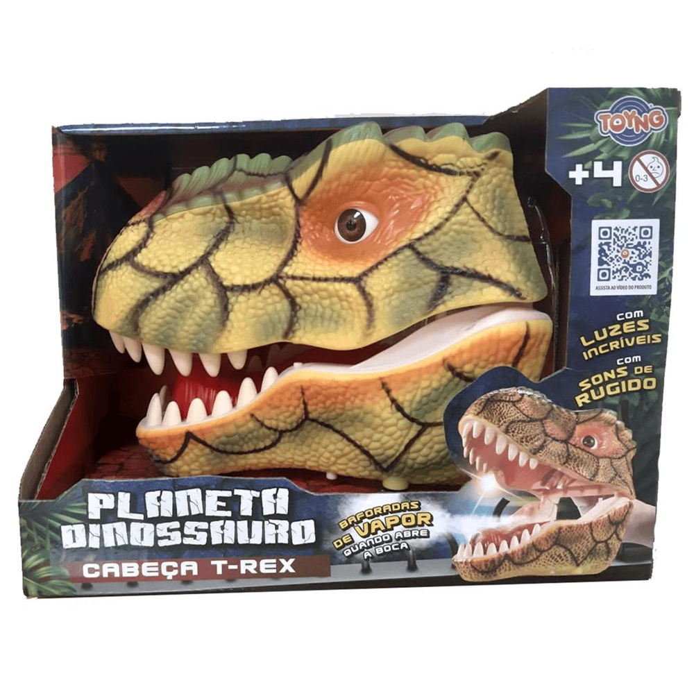 DINOSSAURO TIRANOSSAURO REX COM SOM LUZ MOVIMENTO E SOLTA FUMACA PELA BOCA  - DINOSSAURO TIRANOSSAURO REX COM SOM LUZ MOVIMENTO E SOLTA FUMACA PELA  BOCA - 1 PÇ