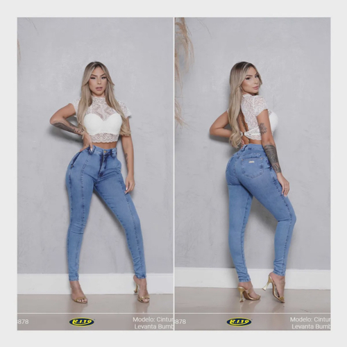 Calça Feminina Ri19 Destroyed Lancamento - Jeans Claro