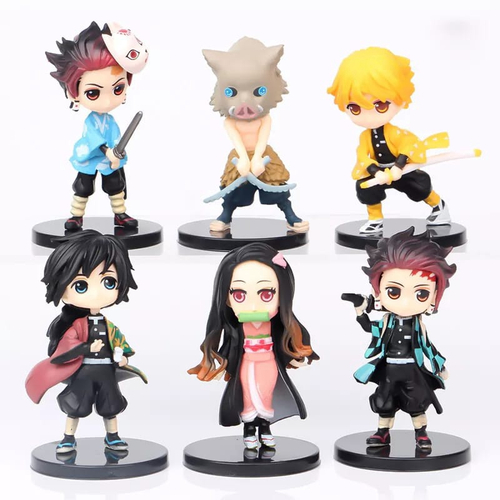 Boneco Colecionavel Miniatura Demon Slayer Kimetsu no Yaiba Tanjiro Zenitsu  Inosuke Nezuko Tsuyuri Giyu 7cm