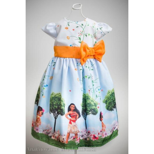 Vestido de best sale festa infantil moana