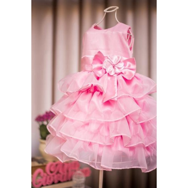 Vestido Infantil Princesa Rosa