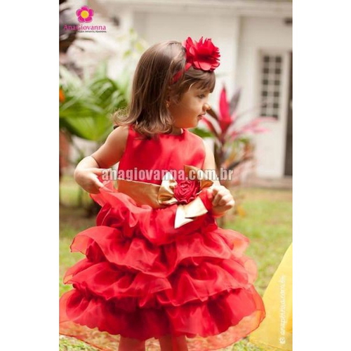 Vestido de princesa infantil hot sale dourado