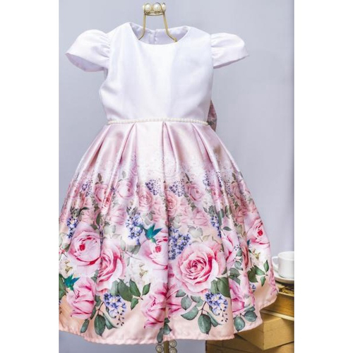 Vestido floral best sale de festa infantil