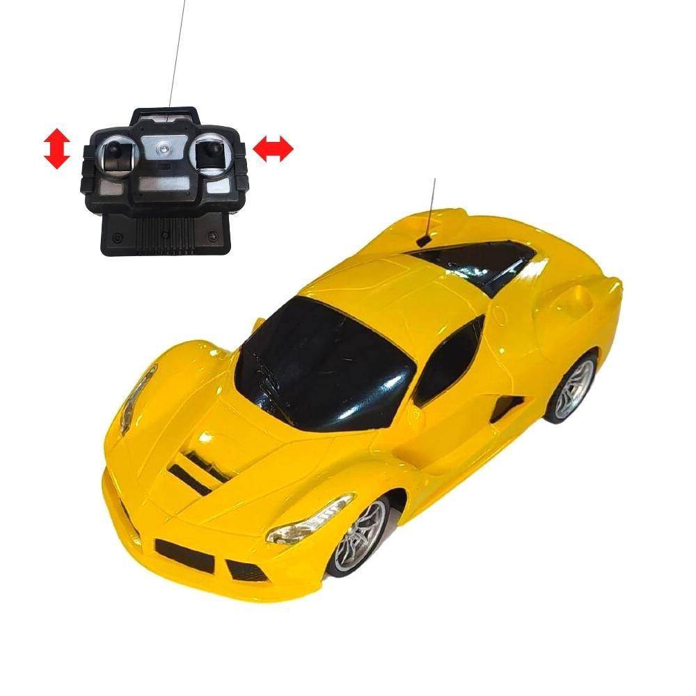 Carrinho de Controle Remoto Amarelo Carro Corrida Esportivo Escala 1:24 no  Shoptime