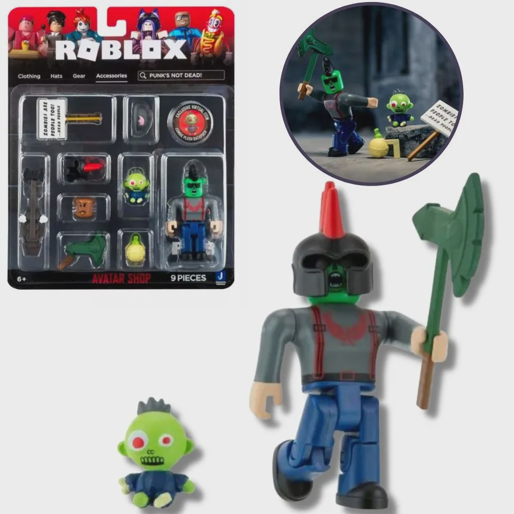 Boneco Roblox Avatar Shop - Pack Figura Punks + Cód Virtual na