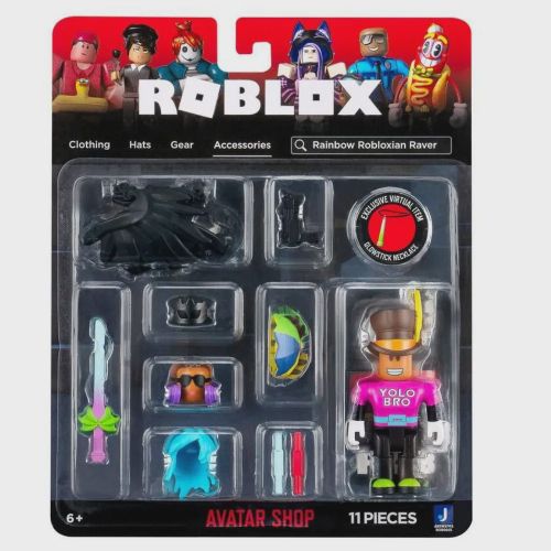 Boneco Roblox Avatar Shop Pack Figura Rainbow + Cód Virtual - JP